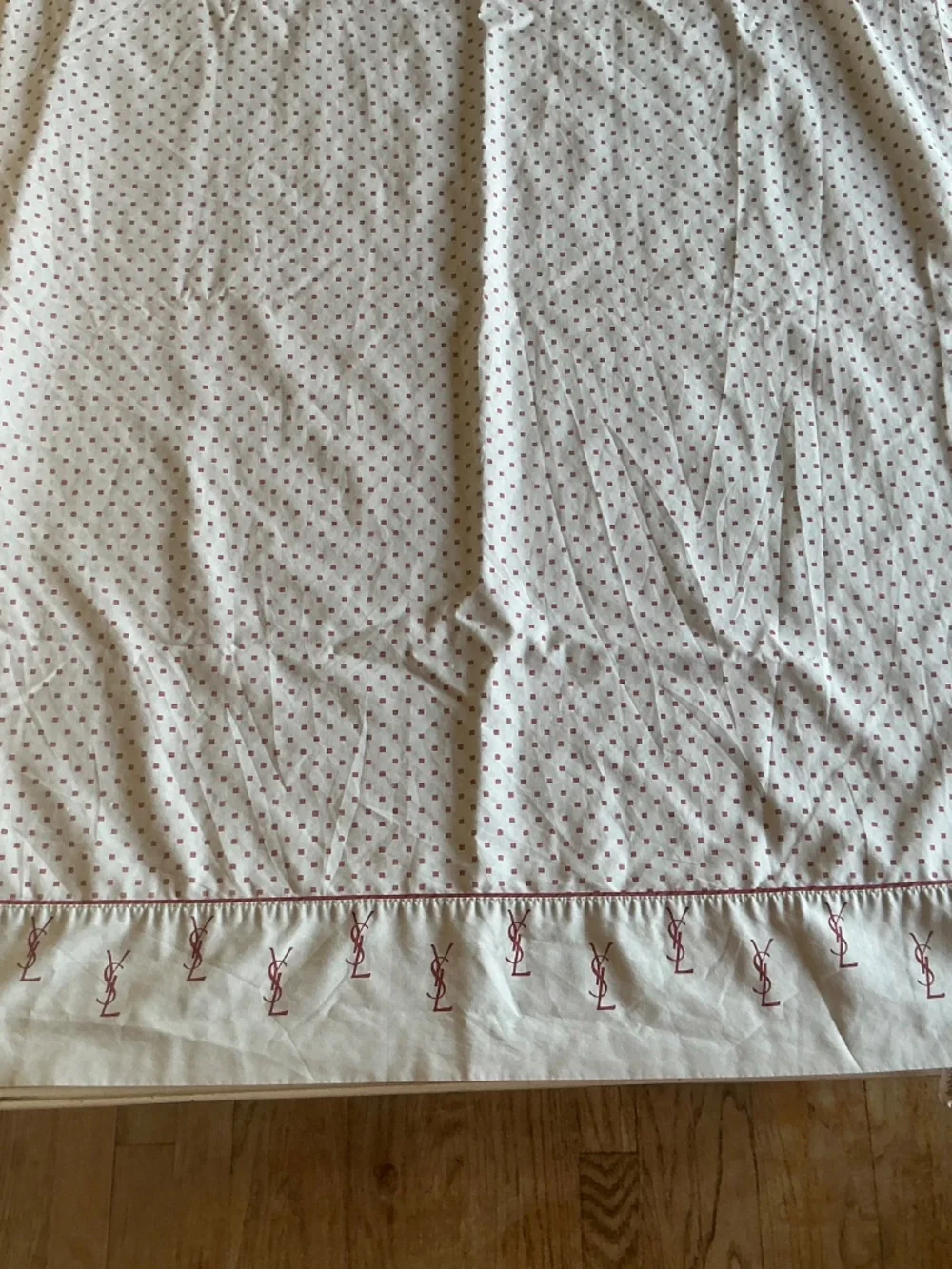 Vintage 80’s Yves Saint Laurent YSL Gray Utica Logo Twin Flat sheet *Defects*